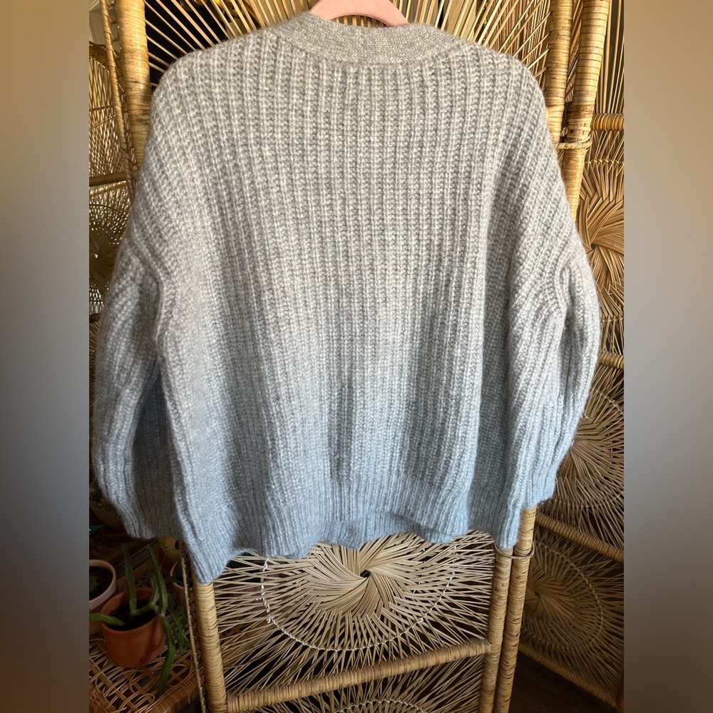 Jenni Kayne Gray Chunky Rib Knit Button-Up Cardigan - Picture 6 of 6